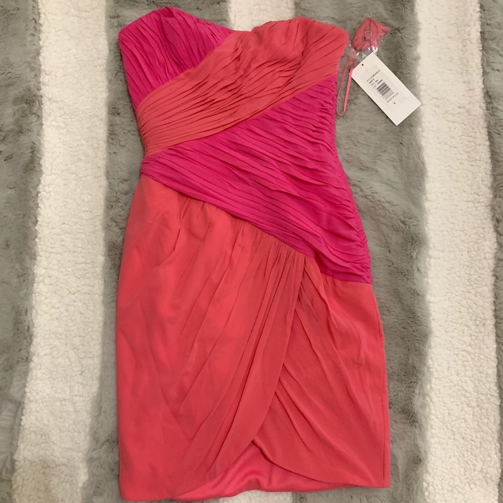 Jill Stuart pleated drape tulip dress pink 0